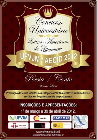 INSCRIÇÕES PARA O I CONCURSO UNIVERSITÁRIO LATINO-AMERICANO DE LITERATURA